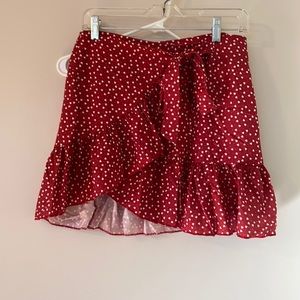 Heart printed wrap skirt